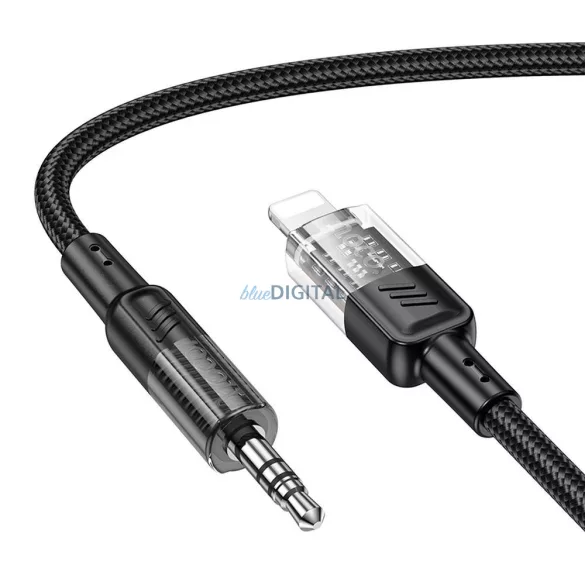 HOCO cablu AUX Audio Jack 3,5mm și Lightninng 8-pin UPA27 1,2m negru