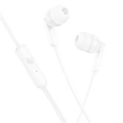   Căști HOCO pentru Jack 3,5mm cu microfon M121 Alb strălucitor