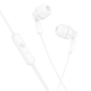 Căști HOCO pentru Jack 3,5mm cu microfon M121 Alb strălucitor