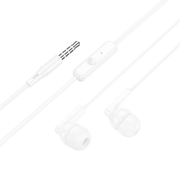 Căști HOCO pentru Jack 3,5mm cu microfon M121 Alb strălucitor