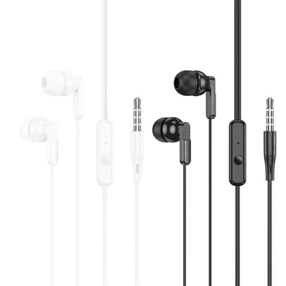 Căști HOCO pentru Jack 3,5mm cu microfon M121 Alb strălucitor