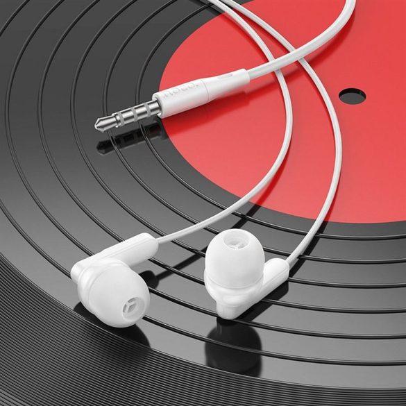 Căști HOCO pentru Jack 3,5mm cu microfon M121 Alb strălucitor
