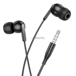  Căști de sârmă HOCO cu microfon cu mufă de 3,5 mm M124 negru