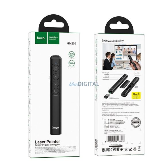 Prezentator laser wireless bluetooth HOCO GM202 - negru