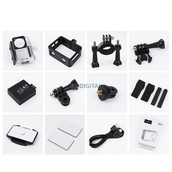 Cameră sport HOCO cu ecran dublu 1,3" + 2" DV101 negru