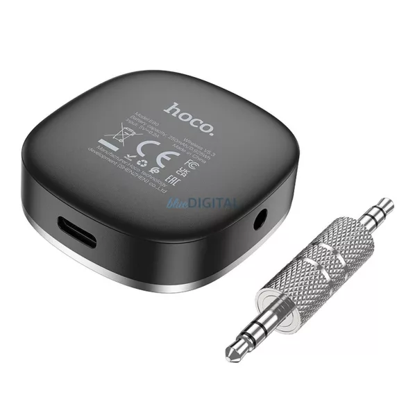 Adaptor HOCO AUX BLUETOOTH cu display E80 negru