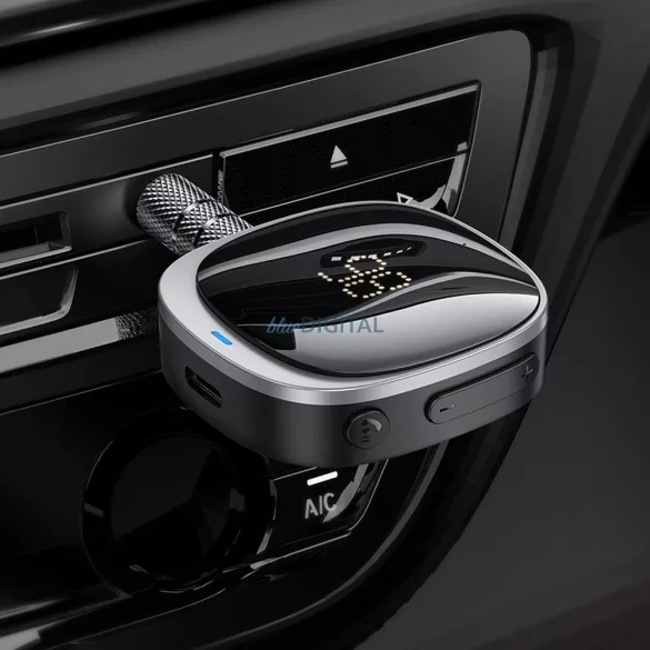Adaptor HOCO AUX BLUETOOTH cu display E80 negru