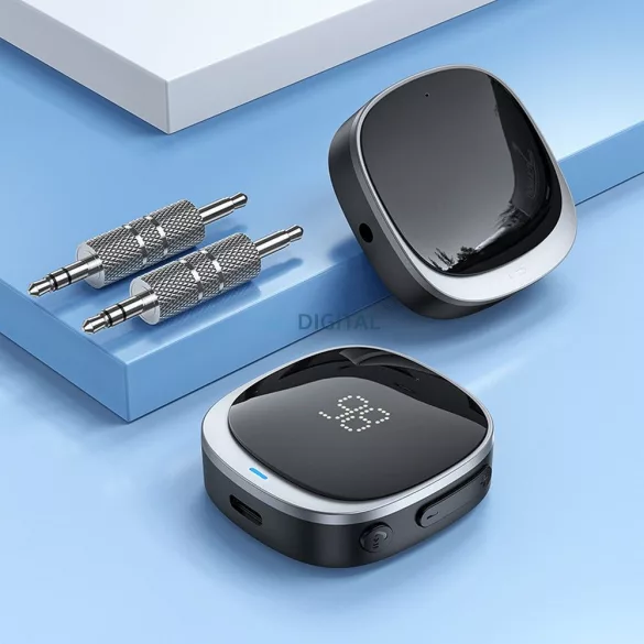 Adaptor HOCO AUX BLUETOOTH cu display E80 negru