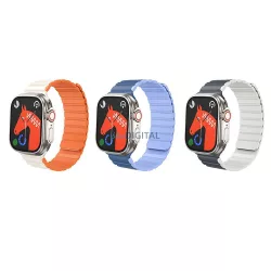   Curea magnetică din silicon HOCO pentru Apple Watch 42 / 44 / 45 / 49 mm AS102 starlight cu portocaliu