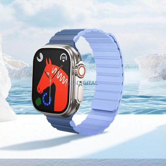Curea magnetică din silicon HOCO pentru Apple Watch 42 / 44 / 45 / 49 mm AS102 albastru închis cu albastru deschis