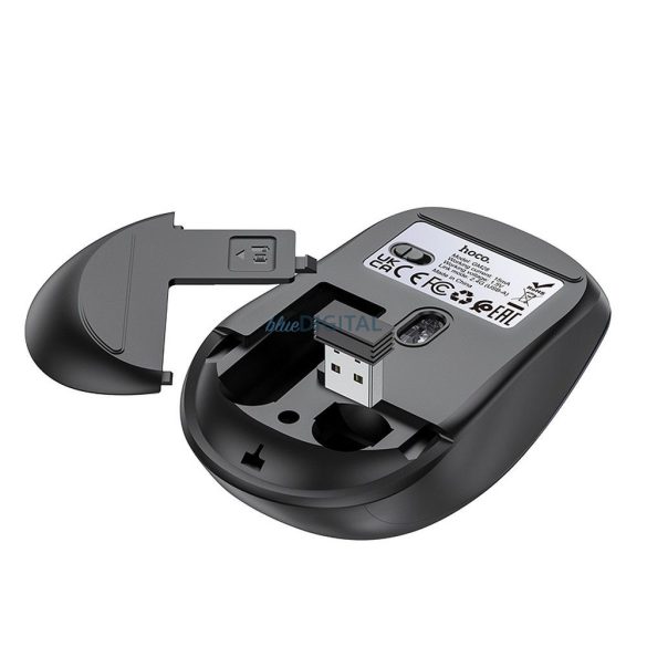 Mouse fără fir HOCO 2.4G GM28 negru metal gri