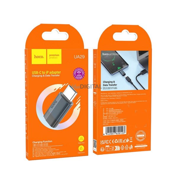 Hoco UA29 Adaptor Type-C - Lightning - albastru