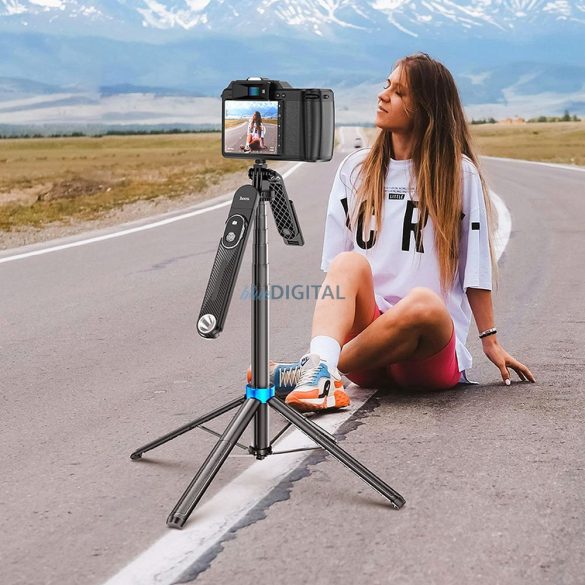 HOCO selfie stick bluetooth cu telecomandă K22 negru