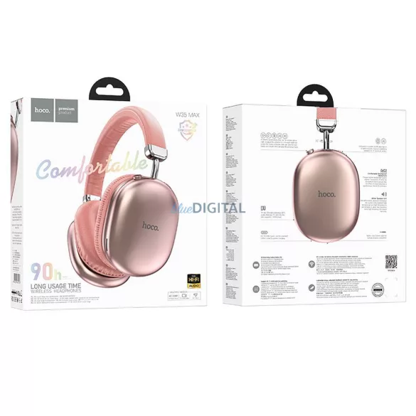 Căști fără fir Bluetooth Hoco W35 - roz