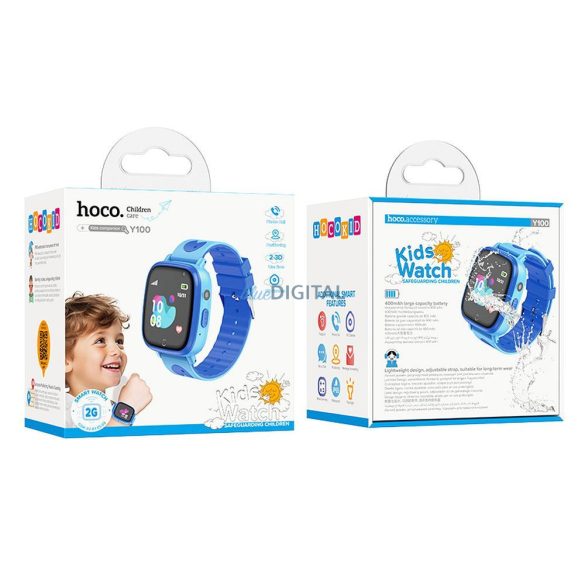 Ceas inteligent Hoco Y100 pentru copii cu funcție de apelare - albastru