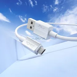 Hoco X107 USB-A - cablu micro USB 2.4A 1m - alb