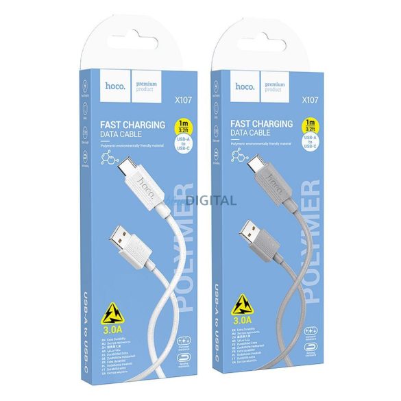 Hoco X107 Cablu USB-A - Type-C 3A 1m - gri