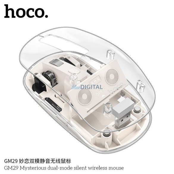 Hoco GM29 mouse wireless 2.4G 1600 dpi - alb
