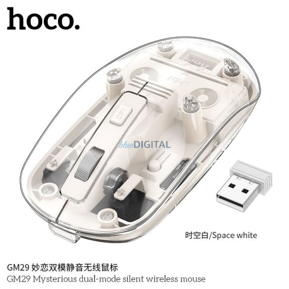 Hoco GM29 mouse wireless 2.4G 1600 dpi - alb