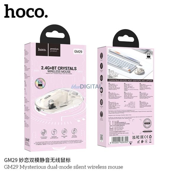 Hoco GM29 mouse wireless 2.4G 1600 dpi - alb