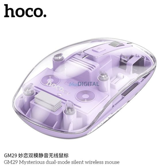 HOCO Mouse fără fir pentru calculator 2.4G 1600 dpi GM29 violet romantic