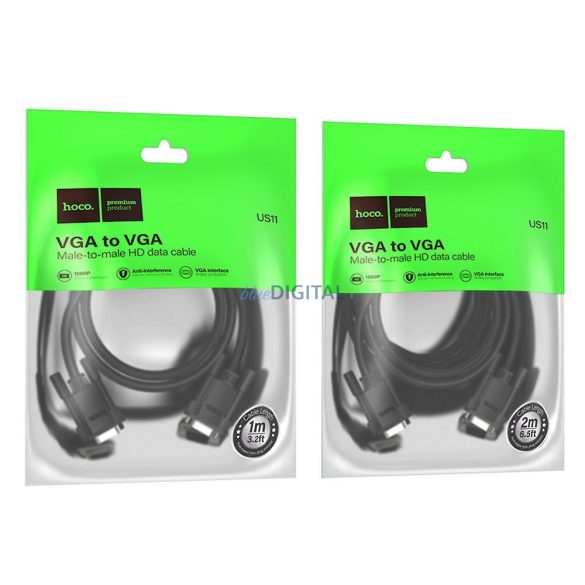 HOCO US12 Cablu HDMI - VGA HD 1080p 2m - negru