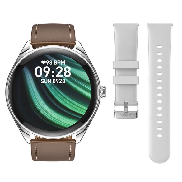 Ceas inteligent HOCO cu functie de apel AMOLED Y22 argintiu