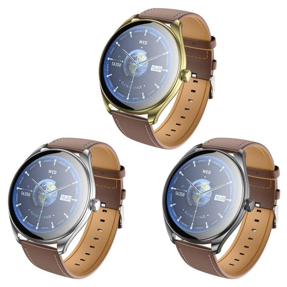 Ceas inteligent HOCO cu functie de apel AMOLED Y22 argintiu