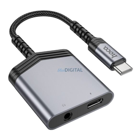 Hoco LS39 Adaptor Type-C - Type-C/3.5mm jack 27W 0.15cm - gri