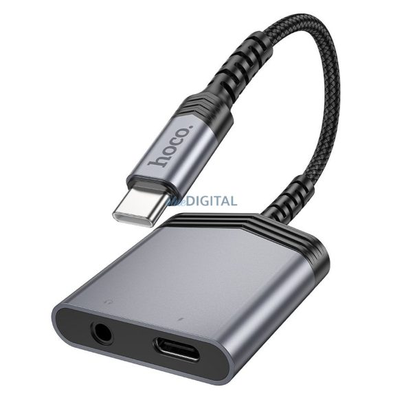 Hoco LS39 Adaptor Type-C - Type-C/3.5mm jack 27W 0.15cm - gri