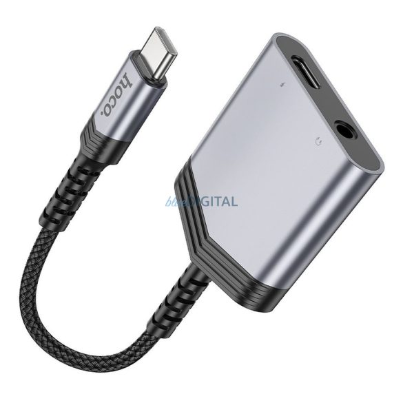 Hoco LS39 Adaptor Type-C - Type-C/3.5mm jack 27W 0.15cm - gri