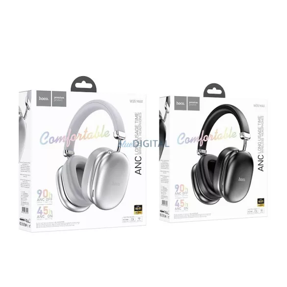 HOCO căști fără fir bluetooth ANC W35 Max negru
