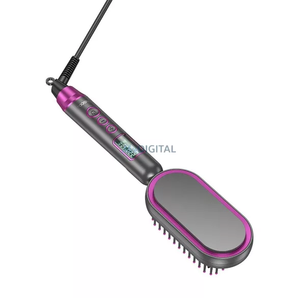 HOCO păr electric pieptene îndreptare cu afișaj digital HP44 roz rosu
