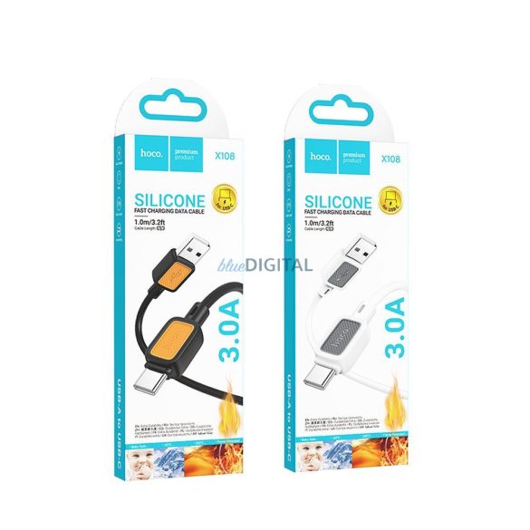 Hoco X108 Cablu USB-A - Type-C 3A 1m - alb