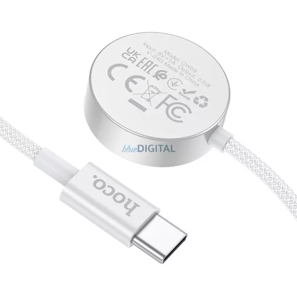 HOCO Wireless Charger Type C compatibil pentru APPLE Watch și SAMSUNG Watch CW59 alb