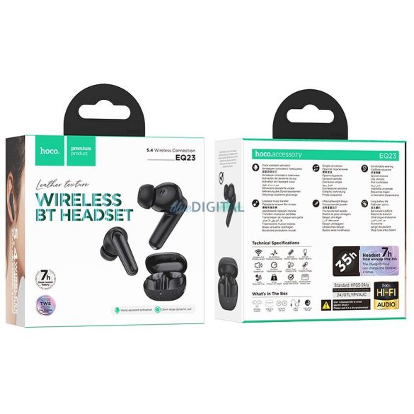 Hoco EQ23 TWS Căști fără fir Bluetooth - negru