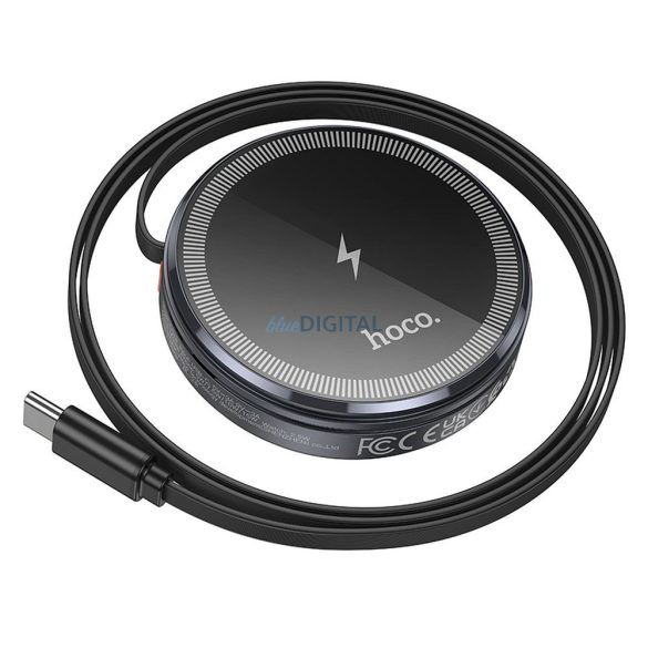 HOCO Încărcător wireless cu cablu retractabil tip C compatibil cu MagSafe și APPLE Watch 15W CQ18 gri metalic