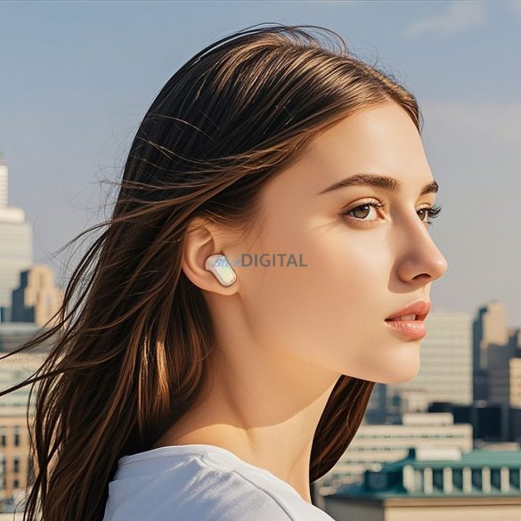 Hoco EQ20 TWS Căști fără fir Bluetooth ANC, ENC - alb-deschis