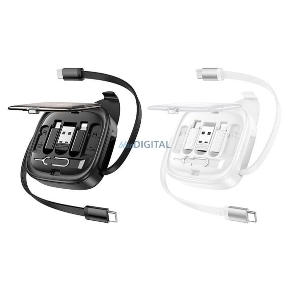 Hoco U140 Type-C - Cablu fulger/micro USB/Type-C 60W 3A PD 0.95m - negru