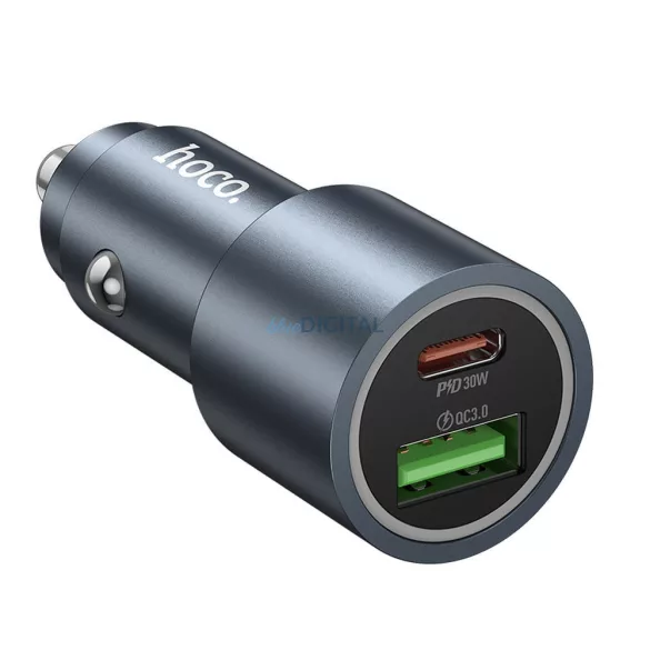 HOCO încărcător auto USB-A+C tip PD QC3.0 48W Z60 negru