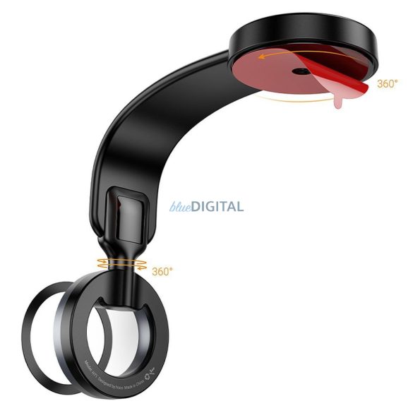 Suport magnetic Hoco H71 pentru bordul mașinii - negru-gri metalic