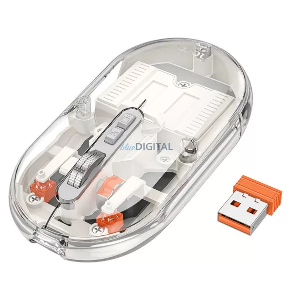 HOCO computer mouse-ul wireless dual-mode SILENT 2.4G 1600 dpi GM35 alb