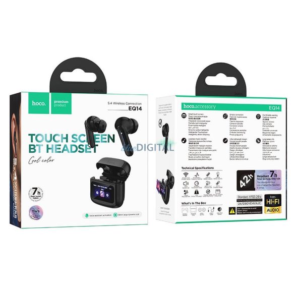 Hoco EQ14 TWS Căști fără fir Bluetooth - negru