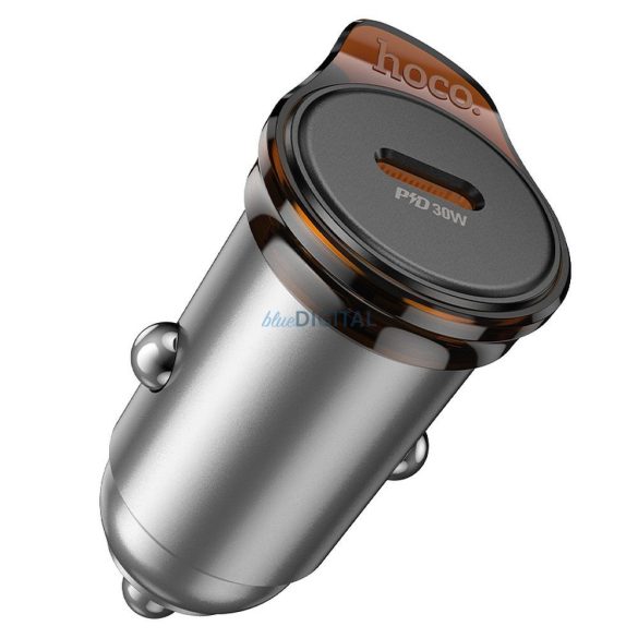 HOCO încărcător auto tip C PD QC 30W NZ16 gri metalic gri