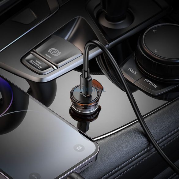 HOCO Încărcător auto tip C + cablu Tip C Lightning PD QC 30W NZ16 gri metalic