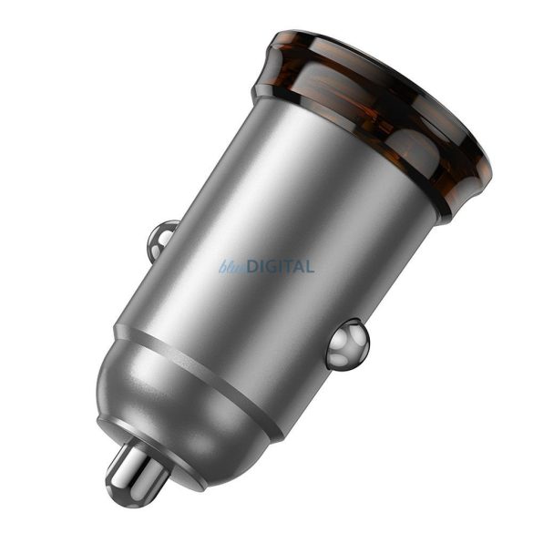 Hoco NZ16B încărcător auto cu conexiune 2xUSB-C 45W QC3.0 - gri metalic