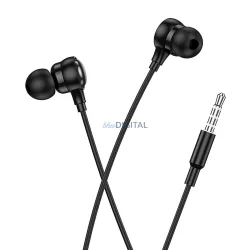   Căști cu fir Hoco M116 cu microfon și mufă de 3,5 mm - negru