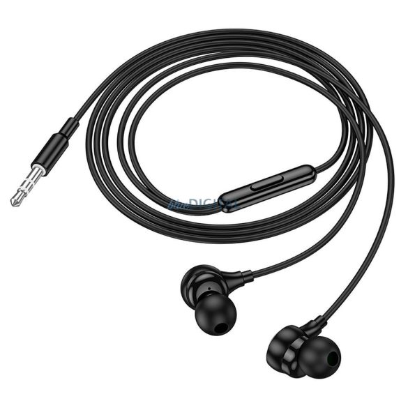 Căști cu fir Hoco M116 cu microfon și mufă de 3,5 mm - negru