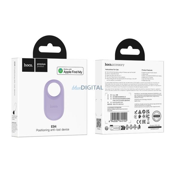 Localizator inteligent HOCO E94 taro violet dispozitiv anti-pierdere