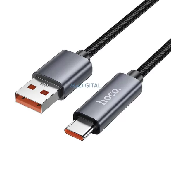 Cablu USB-A și USB-C Hoco 5A Hoco 5A cu ecran 1 m X112 negru
